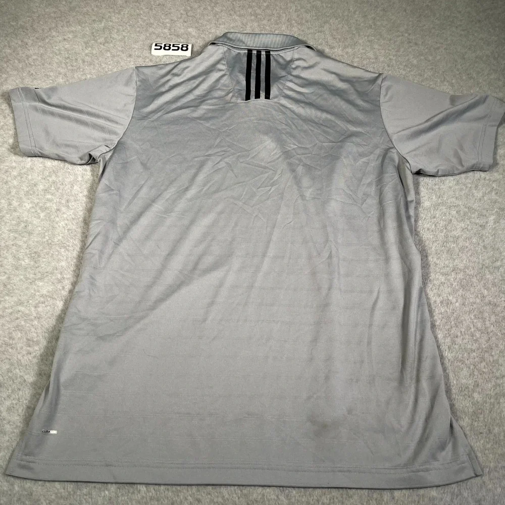 Adidas Climalite Polo Shirt Men Medium Gray High Low Hem Golf Tennis Performance
